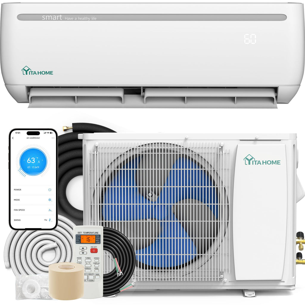 12000 BTU Mini Split AC/Heating System 220V 17.5 SEER2