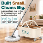 FunClean Compact Mop Bucket Set, 4 Swivel Wheels, 1.5 Gal Capacity, Green