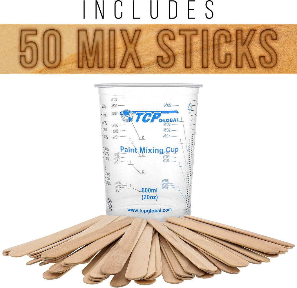 20 oz. (600ml) Graduated Plastic Mixing Cups - Box of 100