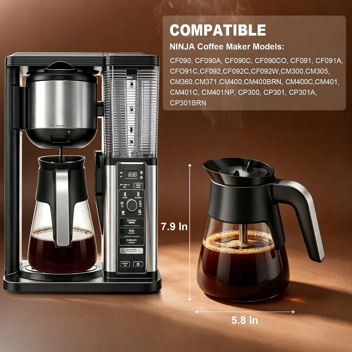 10 Cup Replacement Coffee Pot Carafe for Ninja Coffee Maker
