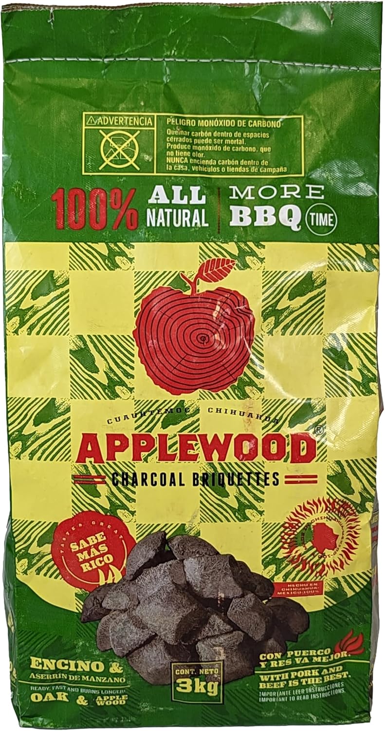 6.5lb Oak & Applewood Charcoal Briquettes - All Natural Wood Charcoal for Grilling - Premium BBQ Briquettes - Quick