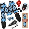 Guitar Strap For Acoustic, Electric and Bass Guitars, Adjustable Padded Leather Ends Guitar Straps For Men and Women