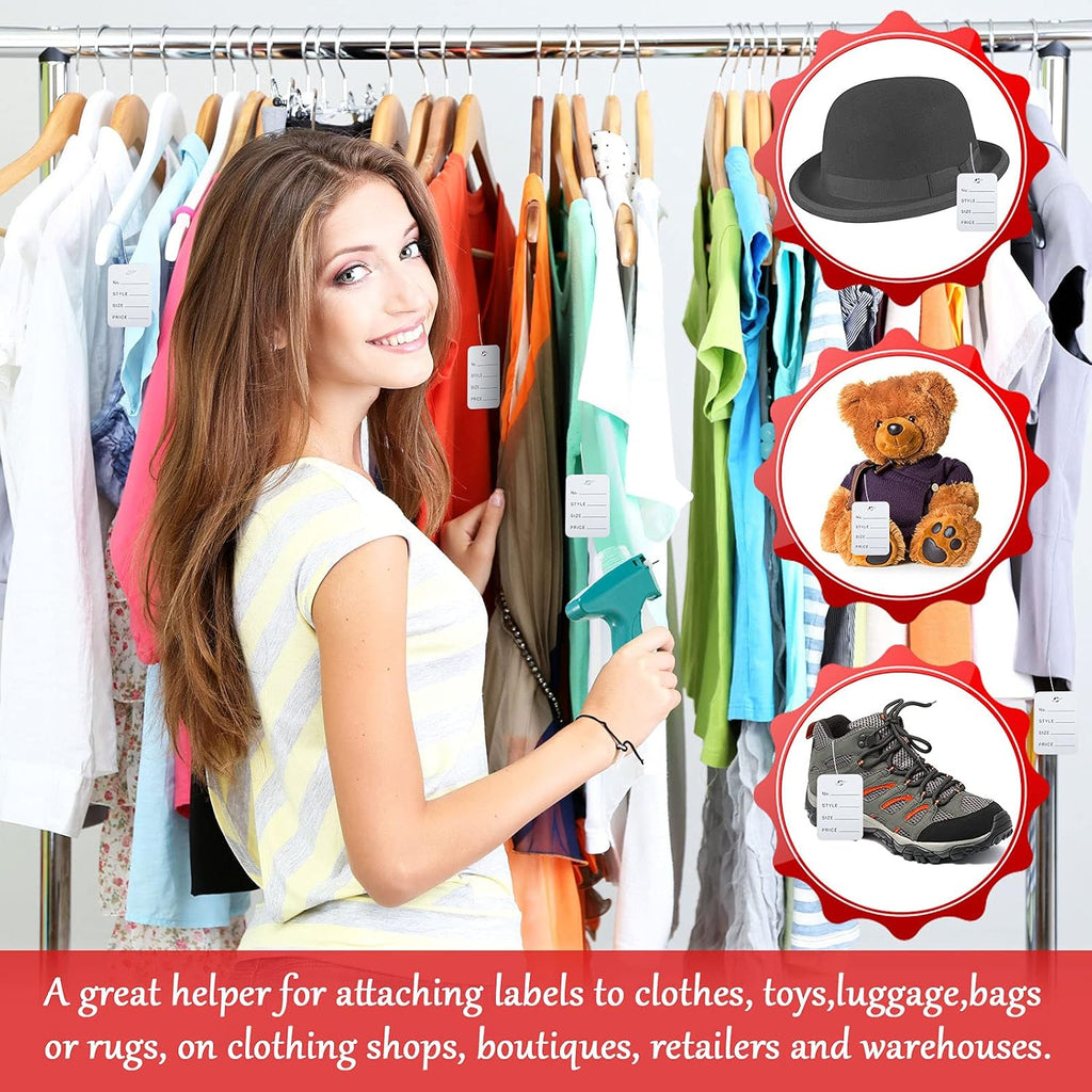 1121 Pieces Clothing Price Tag Gun Machine Retail Price Tag Gun Attacher with Label Standard Barbs Metal Needles for