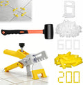 Tile Leveling System with Tile Pliers and Hammer, 600 Piece Tile Spacers 1/8 Inch Tile Clips and 200 Piece Reusable