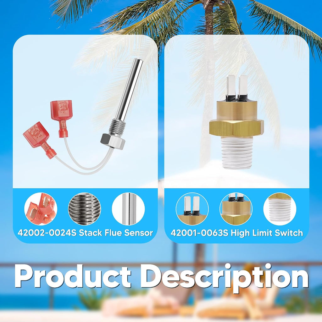 Funmit 42002-0024S Stack Flue Sensor & 42001-0063S High Limit Switch Kit