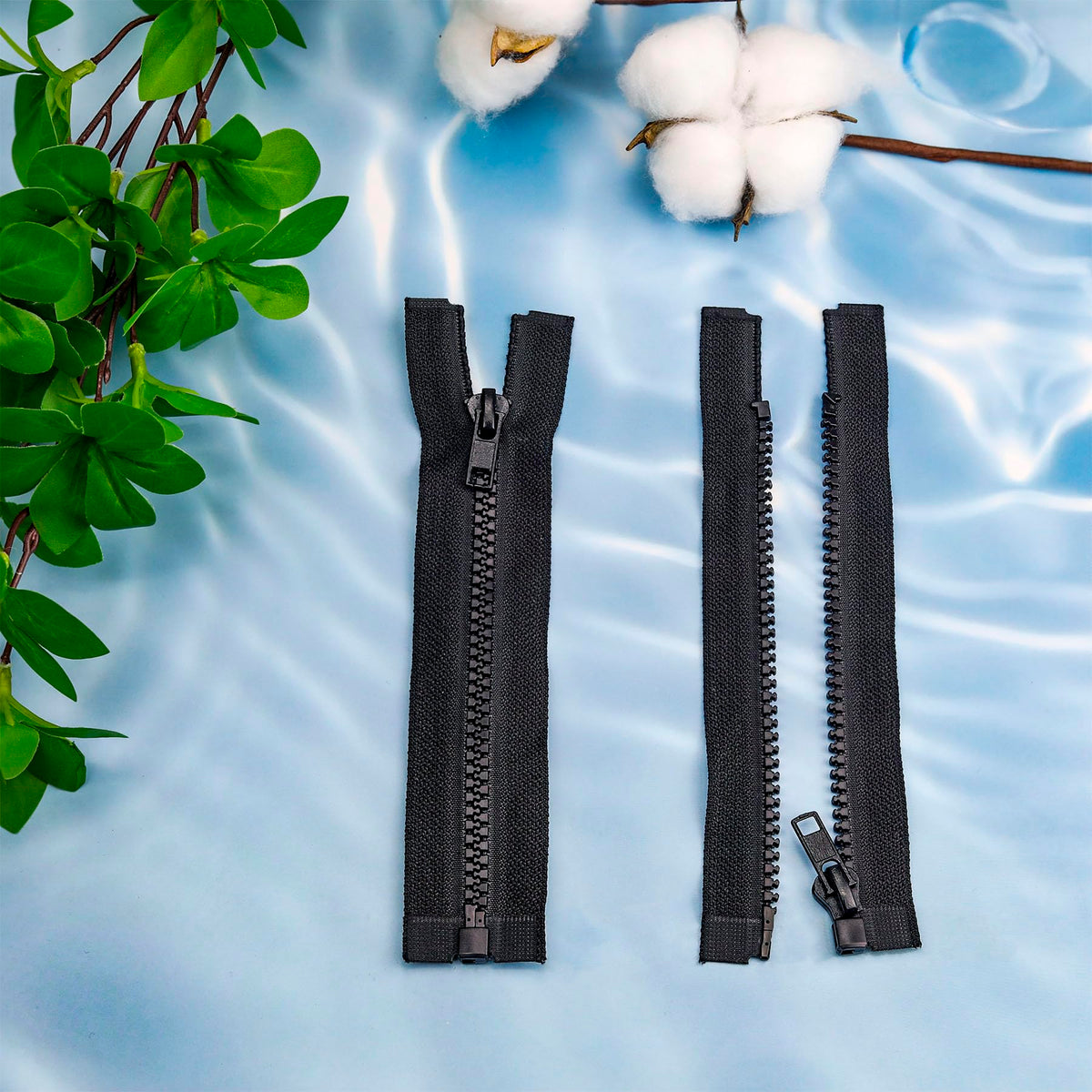 #5 2 Pcs 22 inch Black Separating Plastic Zipper Replacement
