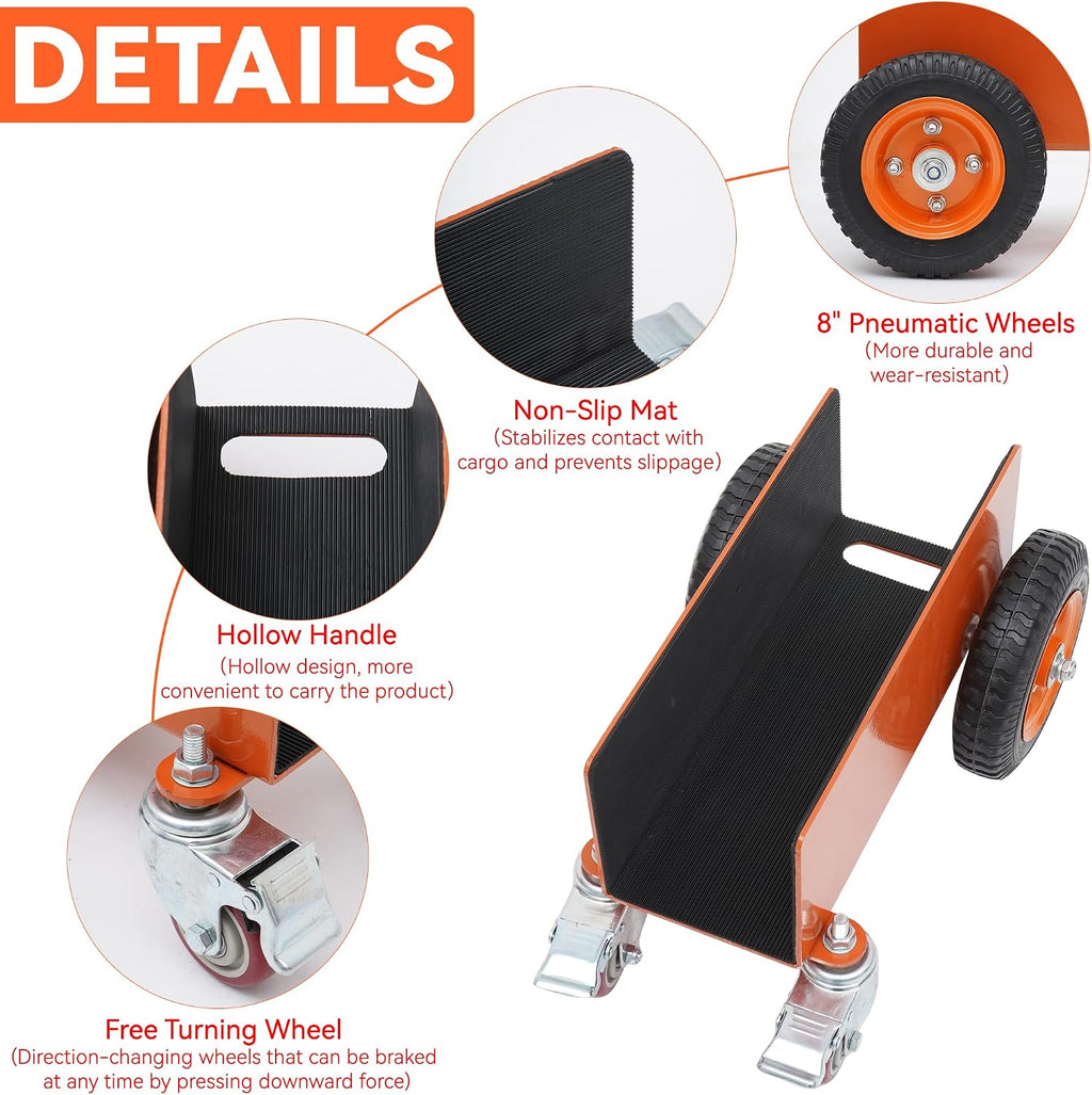Panel Dolly Heavy Duty Door Dolly Cart 1200LBS Capacity 4 Wheel