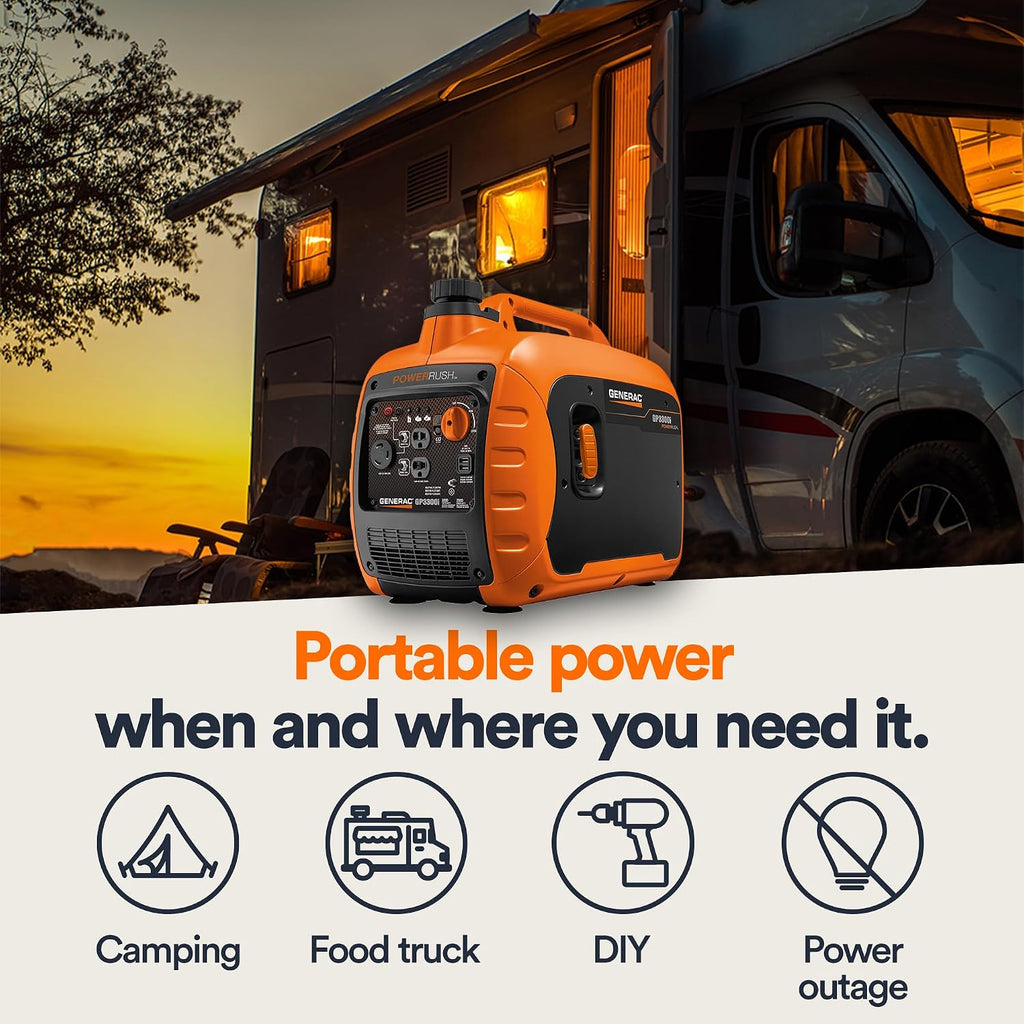 3,300 Watt Gas Powered Portable Inverter Generator, USB Charging | 2,500 Running Watts, Clean Stable Power