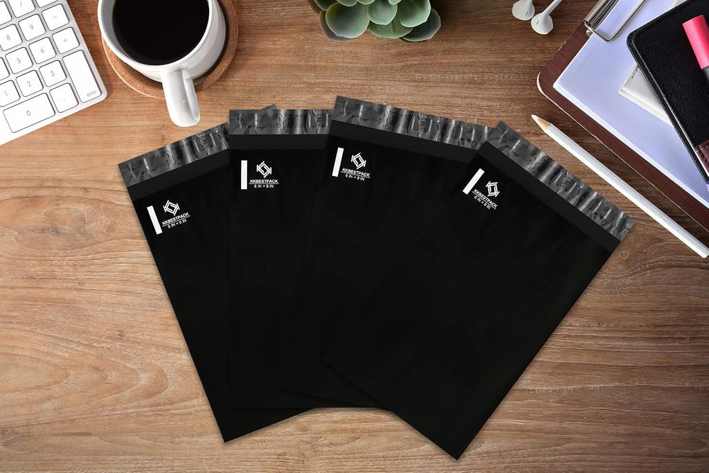 Black Poly Mailers 6x9 in, Small Shipping Bags, 100 Pcs