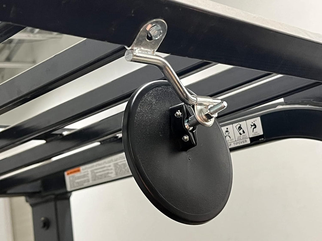 Universal 6in Round Spot Forklift Mirror with Arm | WIDE-ANGLE VISIBILITY: Convex glass expands your field of view to