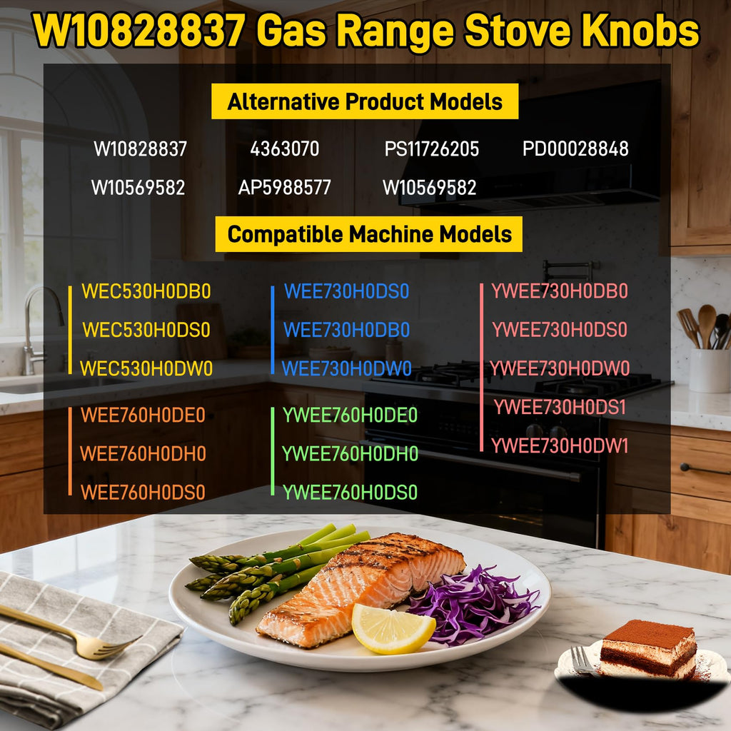 W10828837 W10569582 Electric Range Knob Replacement for Whirlpool