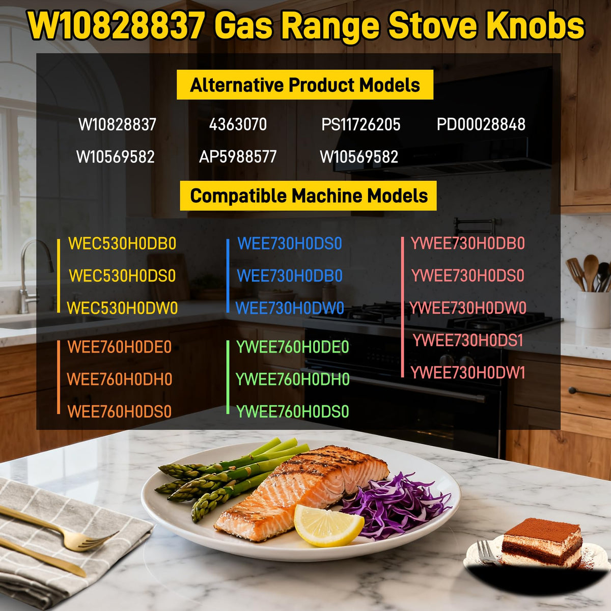 W10828837 W10569582 Electric Range Knob Replacement for Whirlpool