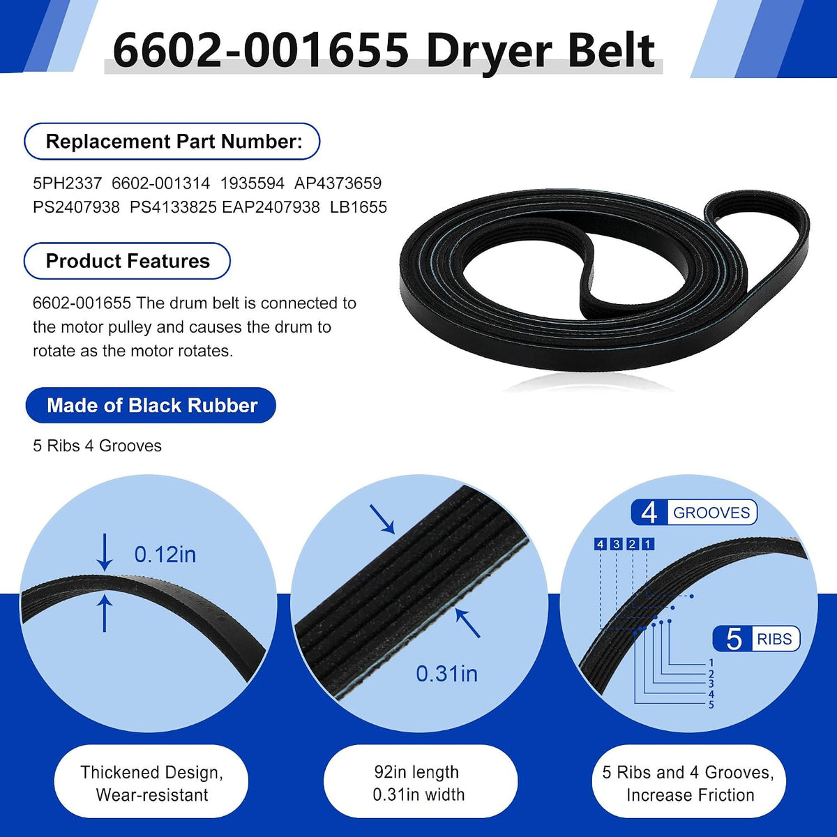 Dryer Repair Kit Compatible with Sam-sung Dryer Roller Replacement Kit