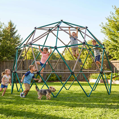 6.5 FT Tall Climbing Dome, Large Jungle Gym for Kids Outdoor Backyard, Monkey Bars in Natural Colors for Older Kids