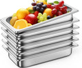 6 Pack Hotel Pans 1/3 Size 2.5" Deep Steam Table Pan