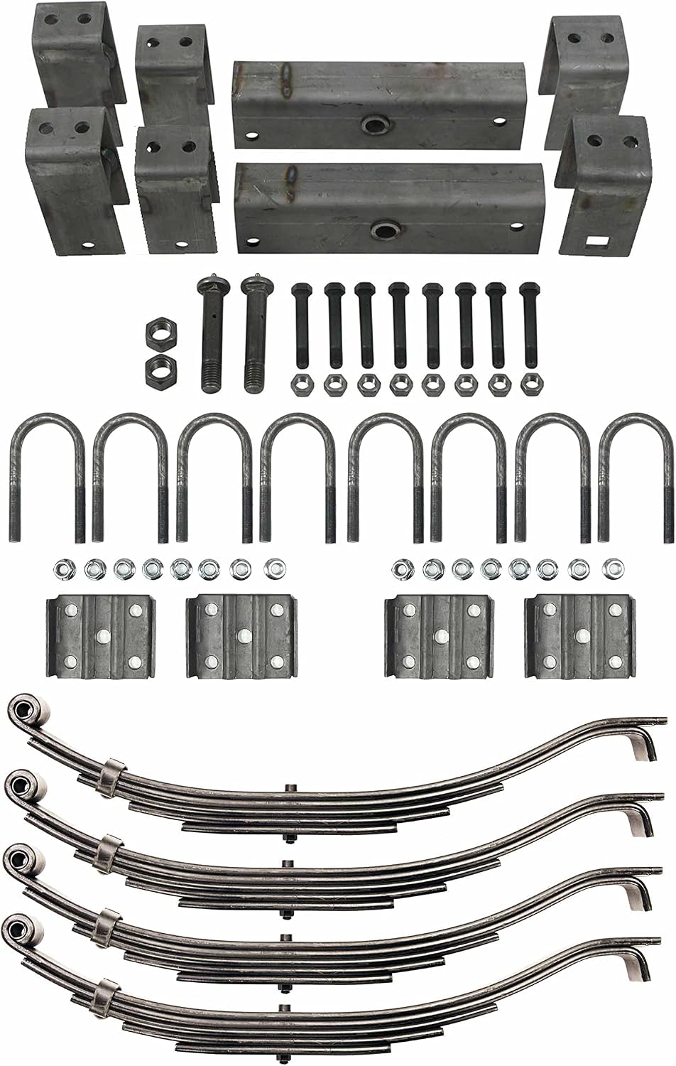 7000lb Tandem Trailer Axle Suspension Kit | Spring U-Bolt Hanger Kit