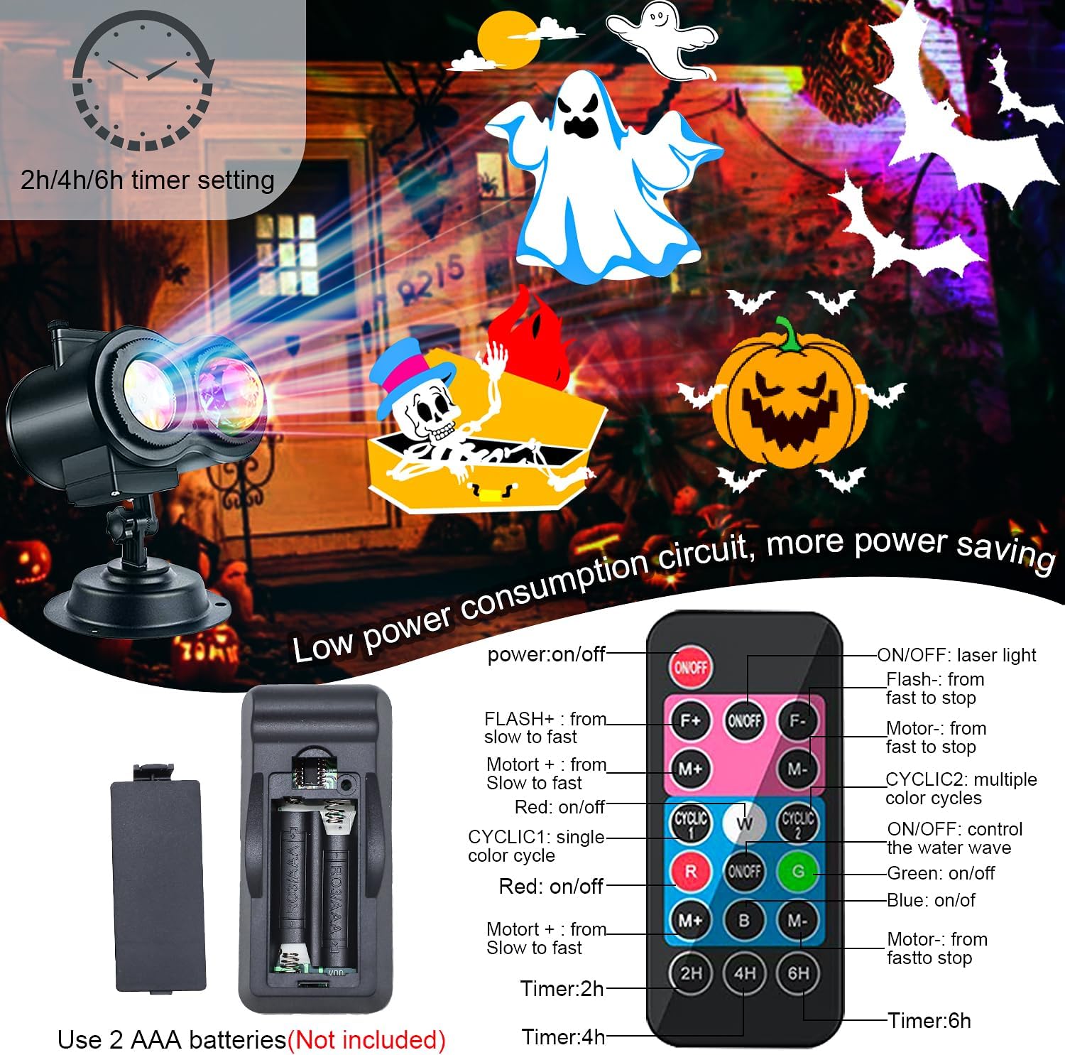 Halloween Projector Lights Outdoor, Snowflake Christmas Projector Lights | LED Holiday Projector Lights Waterproof