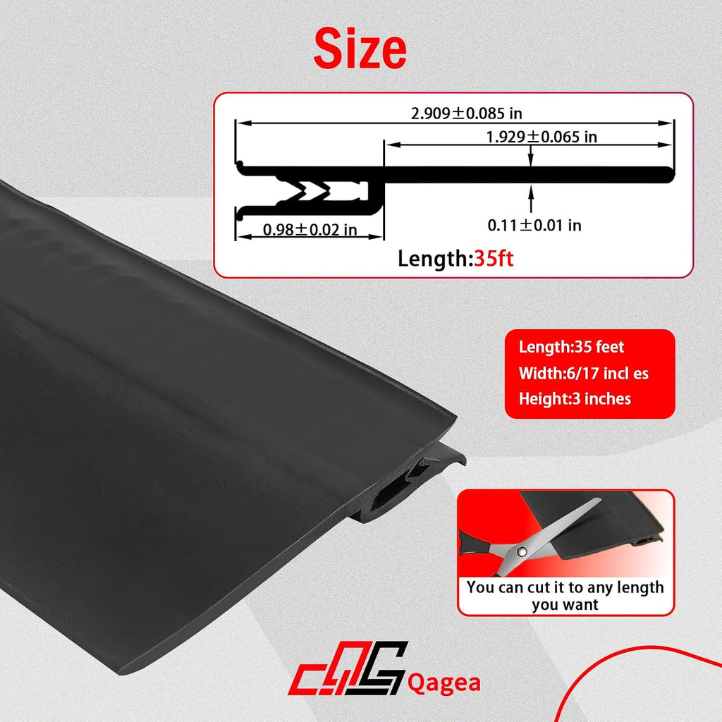 018-546 RV Slide Out Clip Rubber Seal Weather Stripping, 35 Ft