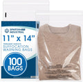 11” X 14” (100 Count) Self Seal Clear Poly Bags with Suffocation Warning