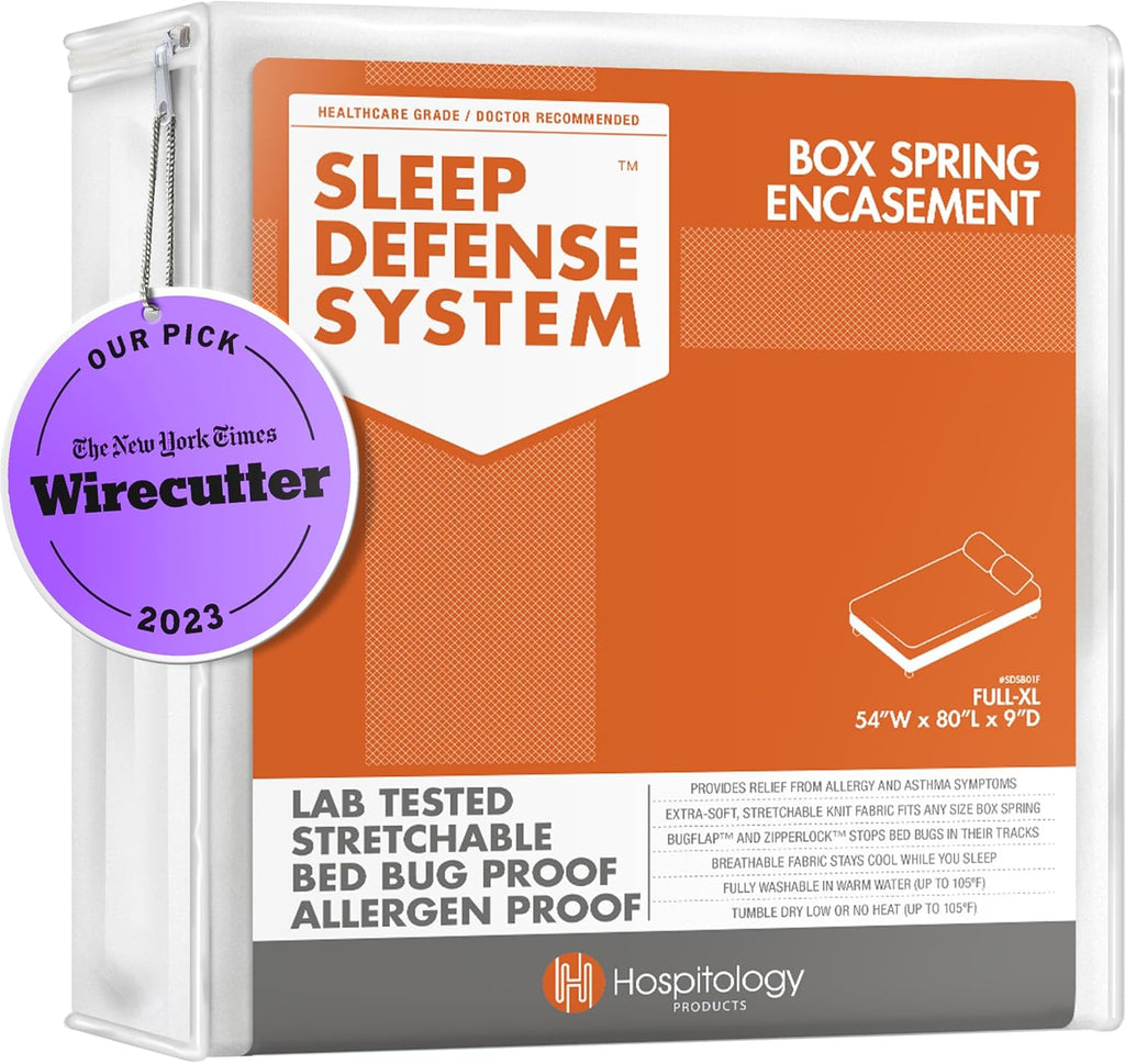 Box Spring Encasement - Zippered Bed Bug Dust Mite Proof Hypoallergenic - Sleep Defense System - Full XL –54" W x 80" L