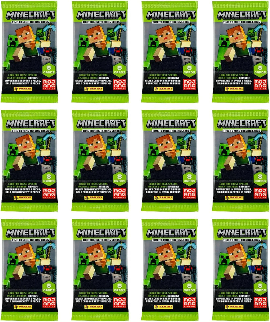Panini Minecraft Mega Box – Official Trading Cards, 72 Cards per Box, Exclusive Foil Parallels, Rare Inserts, Great