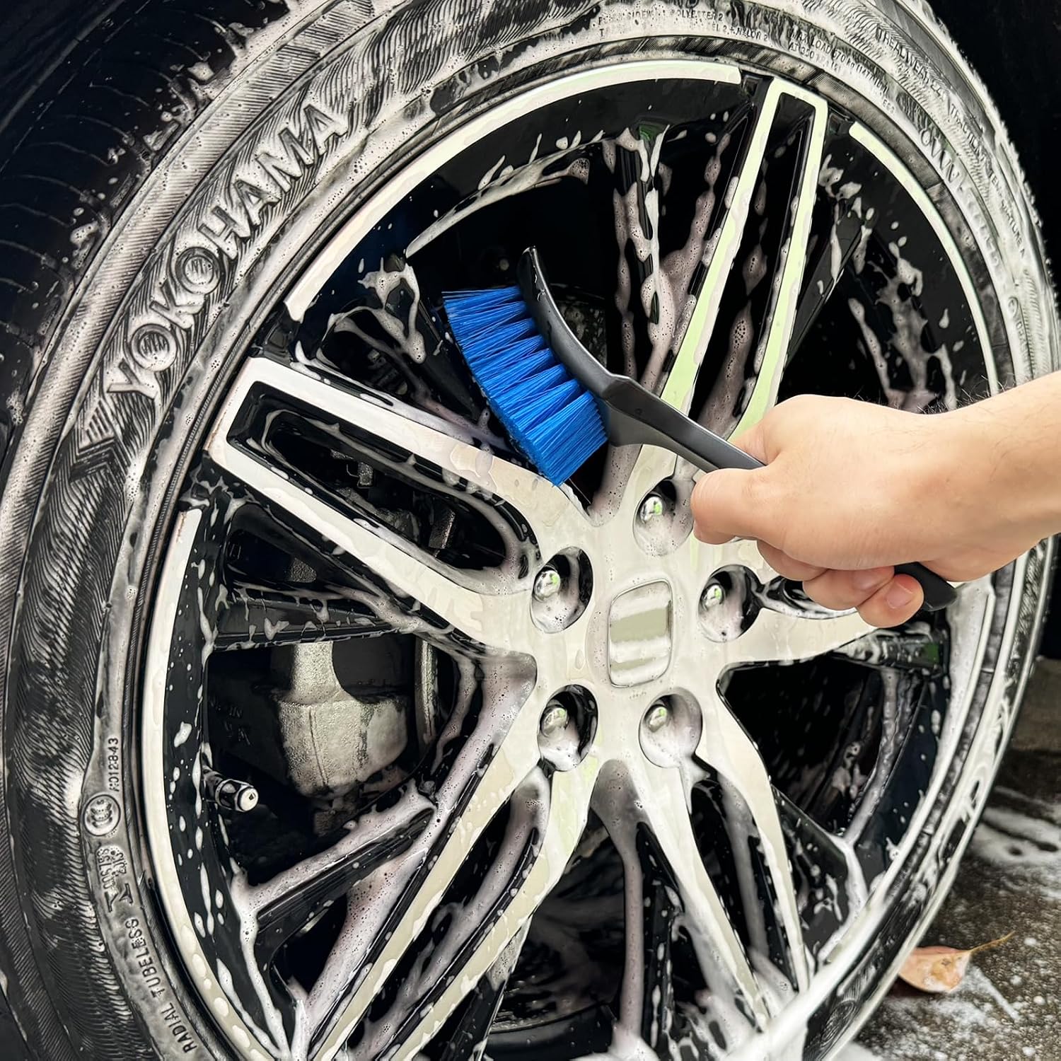 Wheel Brush, Wheel & Rim Cleaner Brush, Tire Brush, Wheel Cleaning Brush | Bendable & Durable Car Wheel Brush Set