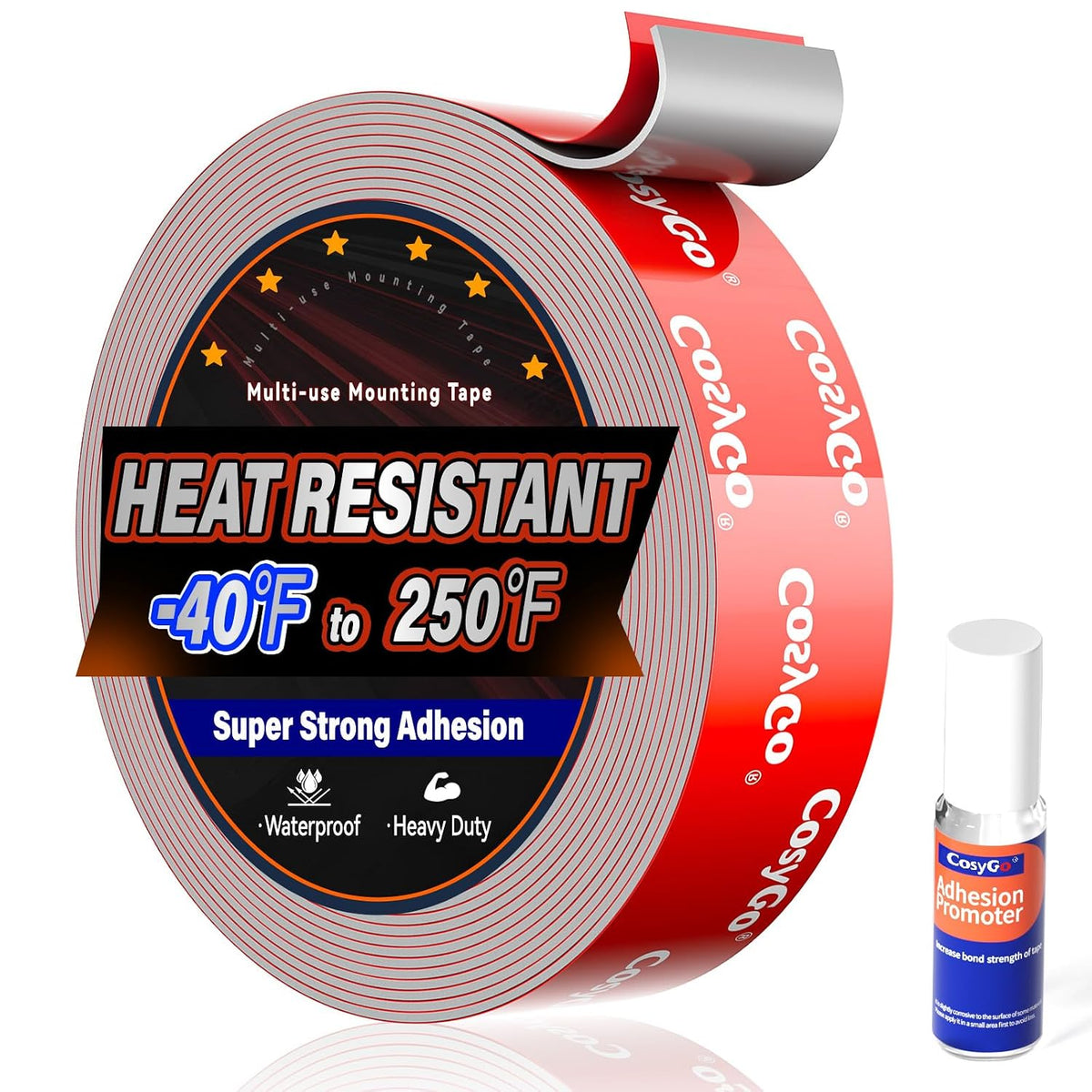 Double Sided Tape Heavy Duty, Permanent Bond Heat Resistant 1Inch