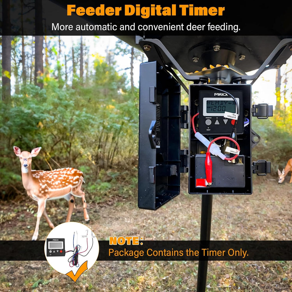 Deer Feeder Digital Timer, 6V/12V Digital Timer for Deer Feeder Goat Feeder, Advanced Feeding Timer with Up to 8