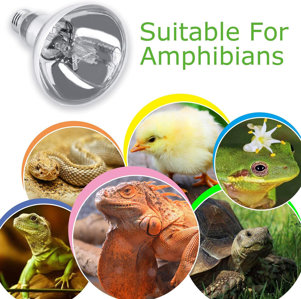 160W Reptile Heat Lamp Bulb, Full Spectrum UVA UVB Reptile Light Bulb, UVB Light for Reptiles and Amphibians Use