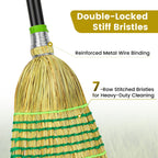 Heavy-Duty Corn Outdoor Broom with 54 Inch Long Handle