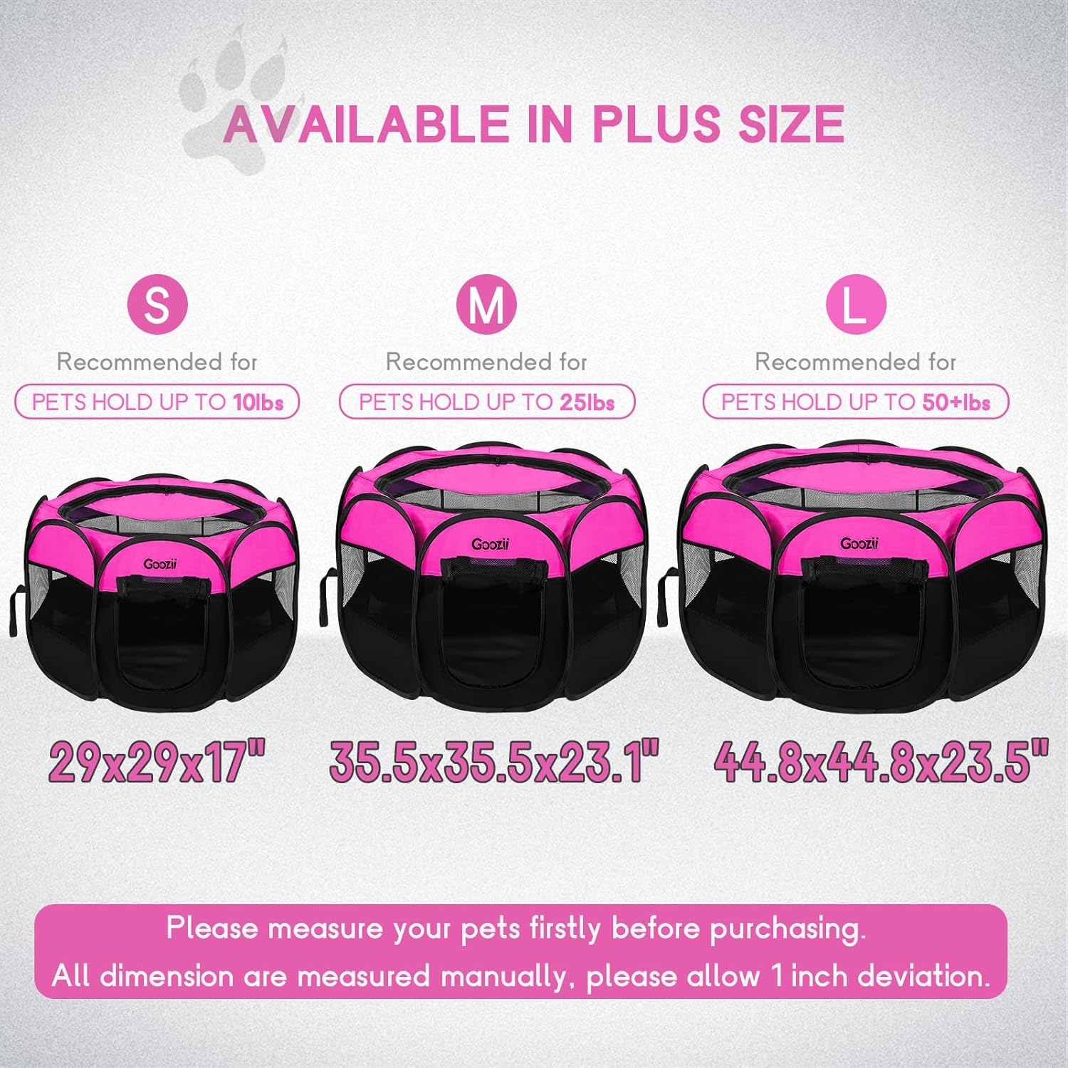 Pet Cat Playpen for Indoor Cats Enclosed, Portable Foldable Dog Playpen Outdoor Tent Crate Cage with Zipper Top Cover