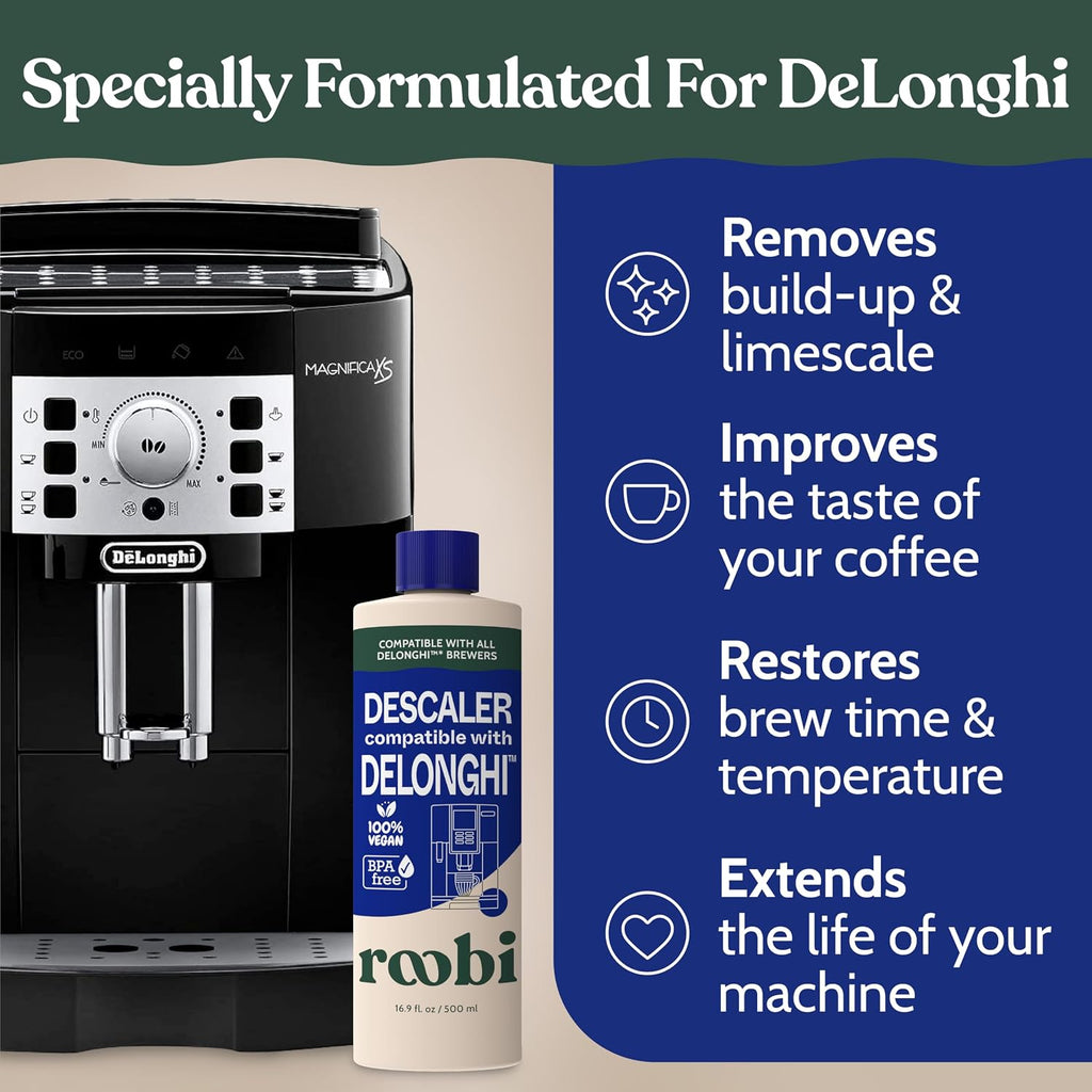 Roobi DeLonghi Compatible Descaling Solution, 500ml Single Bottle