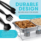 Disposable Chafing Dish Buffet Set, Food Warmers for Parties, 33 Pieces Catering Supplies - Buffet Servers and