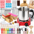 Deluxe Soap Making Kit, 5.5lb Natural Soap Base with Soap Melting Pot, 8 Essential Oils, 10 Dyes, 5 Soap Molds