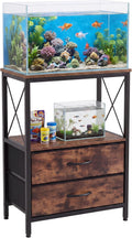 10 Gallon Fish Tank Stand with Storage Cabinet, 4-Tier Double Aquarium Stand for 5-10 Gallon Tanks, 20.5" l x 11" w
