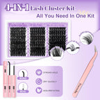 Fluffy Lash Clusters Kit 100D150D200D, 10-18mm D Curl Lashes