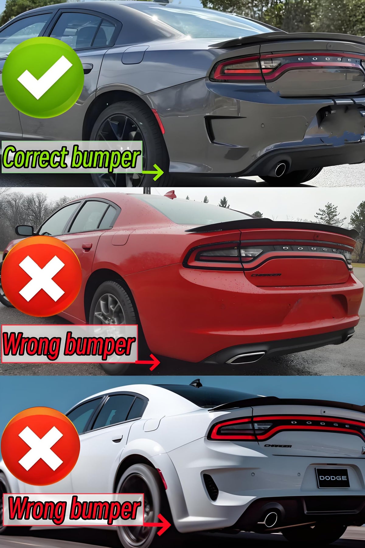 Rear Apron Spoiler Diffuser for Dodge Charger 2015-2023 Accessories