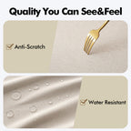 Beige Rectangle Tablecloth with Decorative Cutouts 52x70 Inch