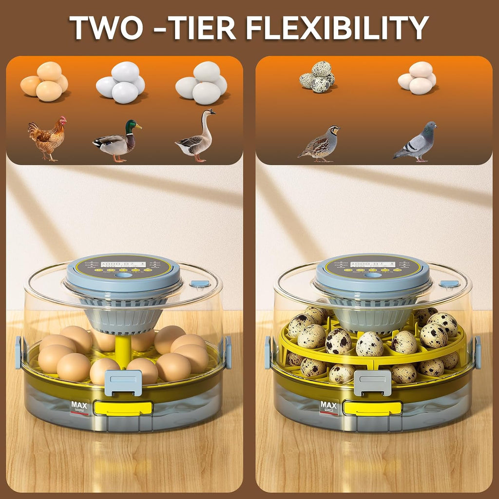 Egg Incubator for Hatching Eggs – 20-Egg Capacity with Automatic Egg Turner, Temperature & Humidity Control, LED Egg