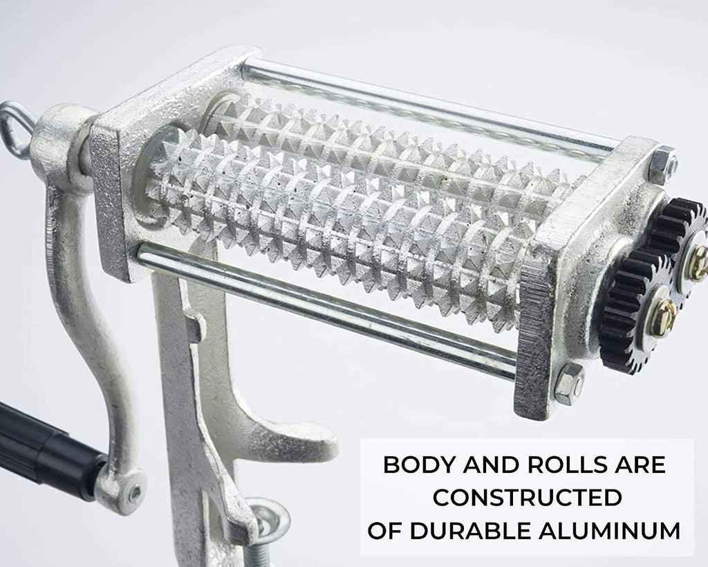 Commercial Meat Tenderizer Cuber – Heavy Duty Steak Flatten Tool Meat Grinder Attachment Clamp-on Rolling Cuber for