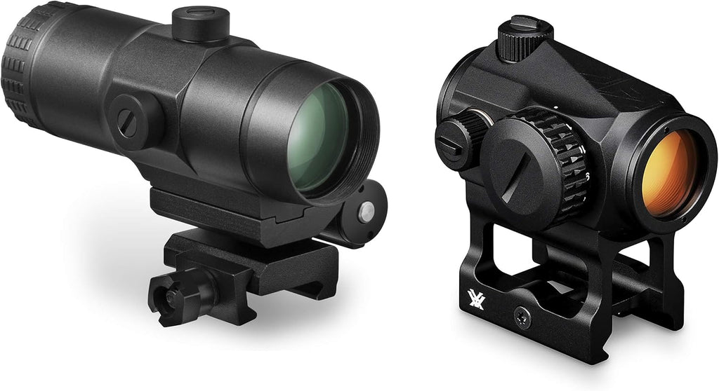 Optics Crossfire Red Dot Sight (CF-RD2) & 3X Magnifier w/Built-in Flip Mount (VMX-3T)