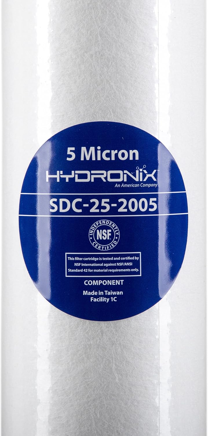 SDC-25-2005 Whole House, RO Systems or Commercial Use Sediment Water Filter Cartridge 2.5" x 20" - 5 micron (PACK OF 4)