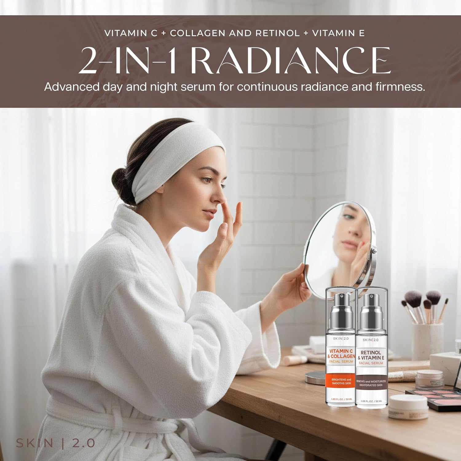 Retinol & Vitamin E + Collagen & Vitamin C Serum For Face – Dermatologist Tested, Anti Aging, Korean Skin Care –