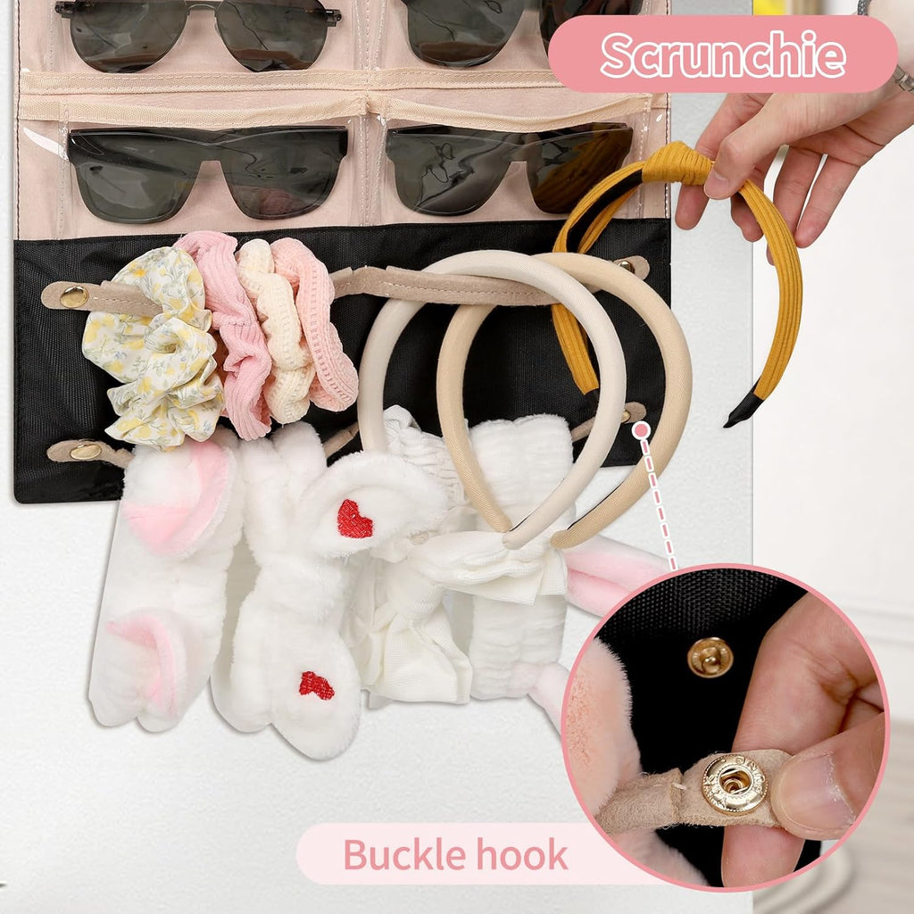 Hanging Claw Clip Organizer for Girls/Women with Hanger Metal Hooks, Claw Clip Organizer, Wall Hanging for Girl Room