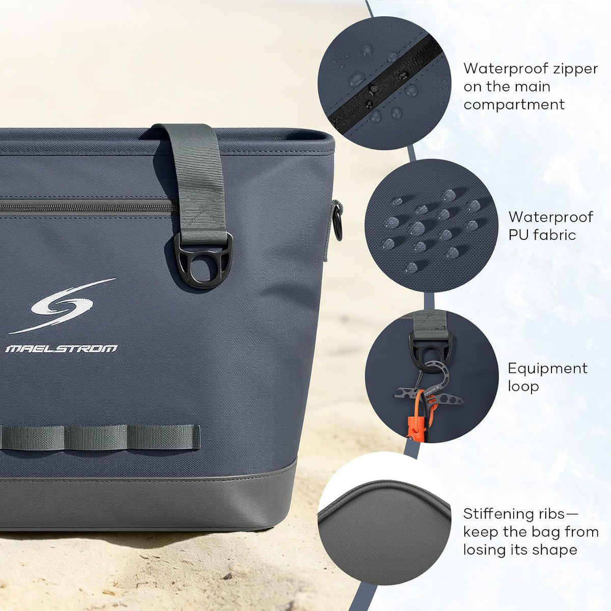30 Can Insulated Cooler Bag, Leakproof Soft Ice Chest