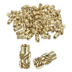 uxcell Knurled Insert Nuts, 130pcs M2.5 x 8mm Length x 4mm OD 3D Printing Brass Nuts Female Threaded Inserts Brass Heat Set Insert Embedment Nut