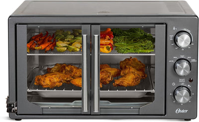 Extra-Large 42L French Door Countertop Toaster Oven, 6-in-1 Air Fryer Oven with Air Fry Rack, Wire Rack, Baking Pan