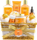 Gifts for Women Gift Basket for Women - 10 Pc Almond Milk & Honey Beauty & Personal Care Set - Home Bath Pampering