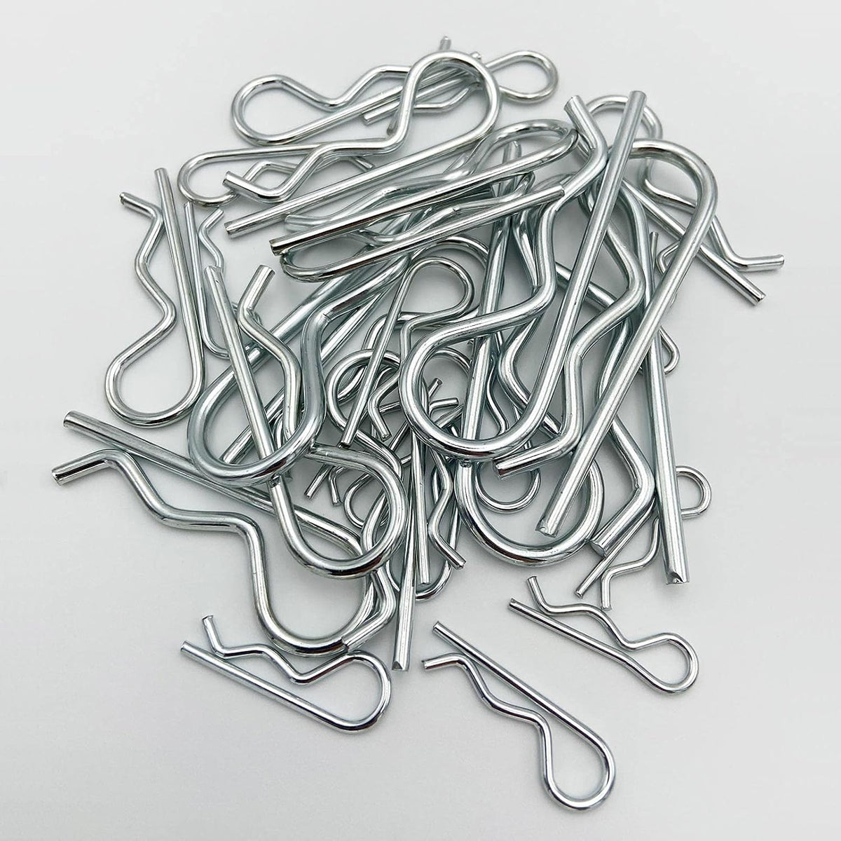 Cotter Pins, 30 Pcs Zinc Plated Spring Fastener Assortment Kit, Heavy Duty Cotter Hairpin for Hitch Pin Lock Systems