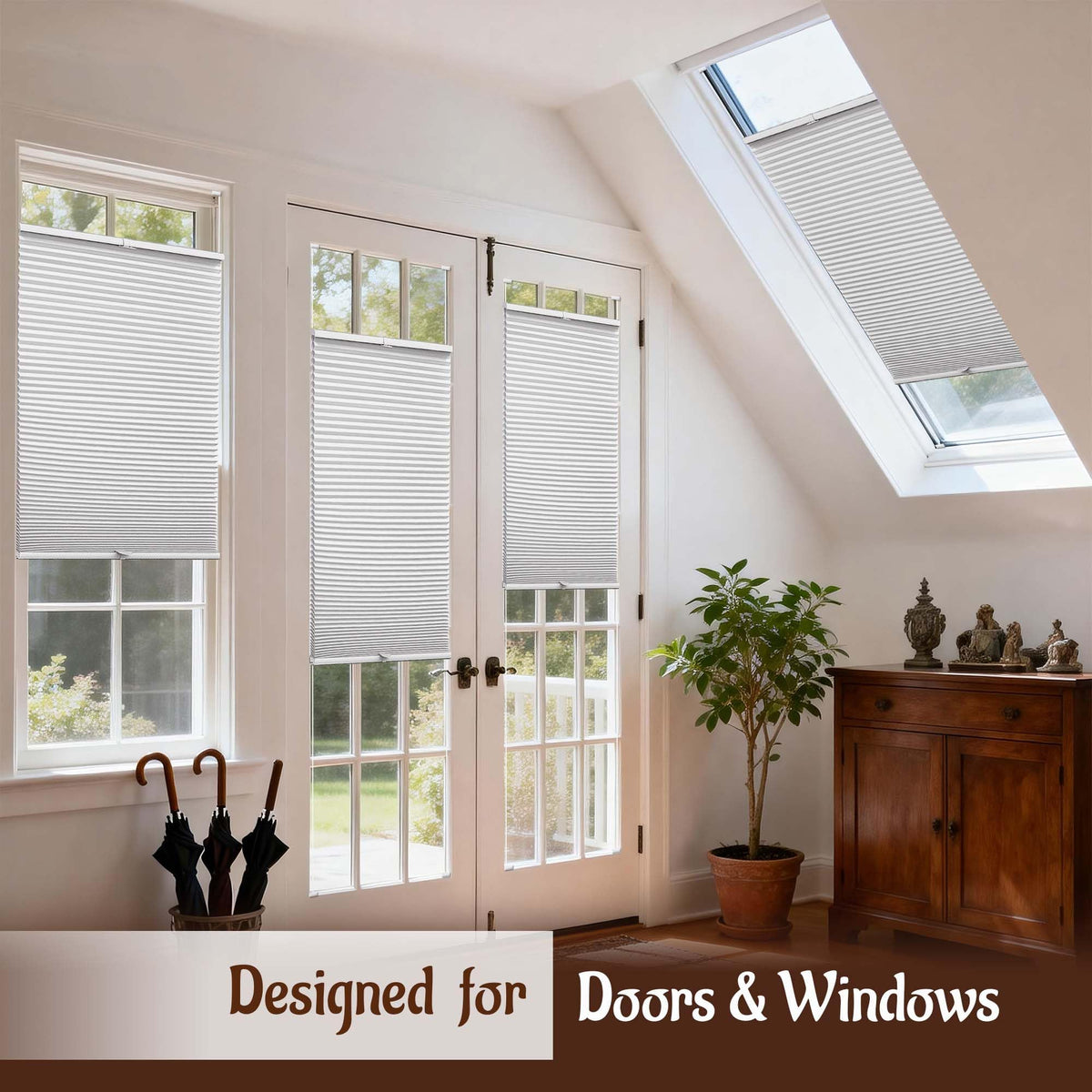 Top Down Bottom Up Cellular Skylight Shades for Ceiling & Door & Window